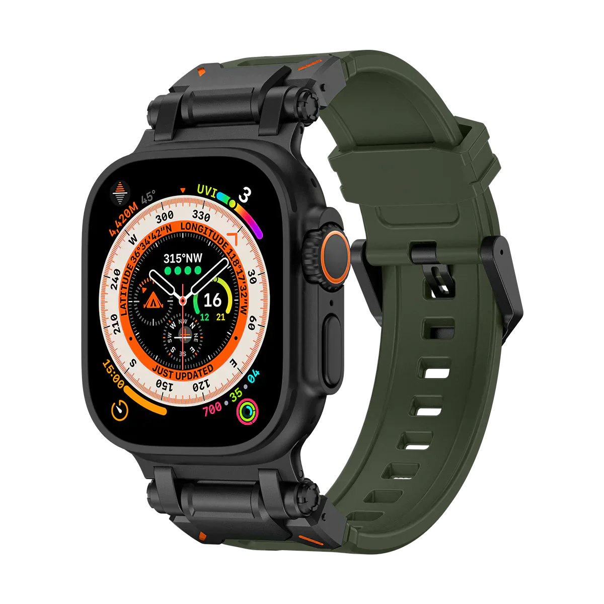 Meron titanium-hoved silikonearmbånd til Apple Watch | Petprovac