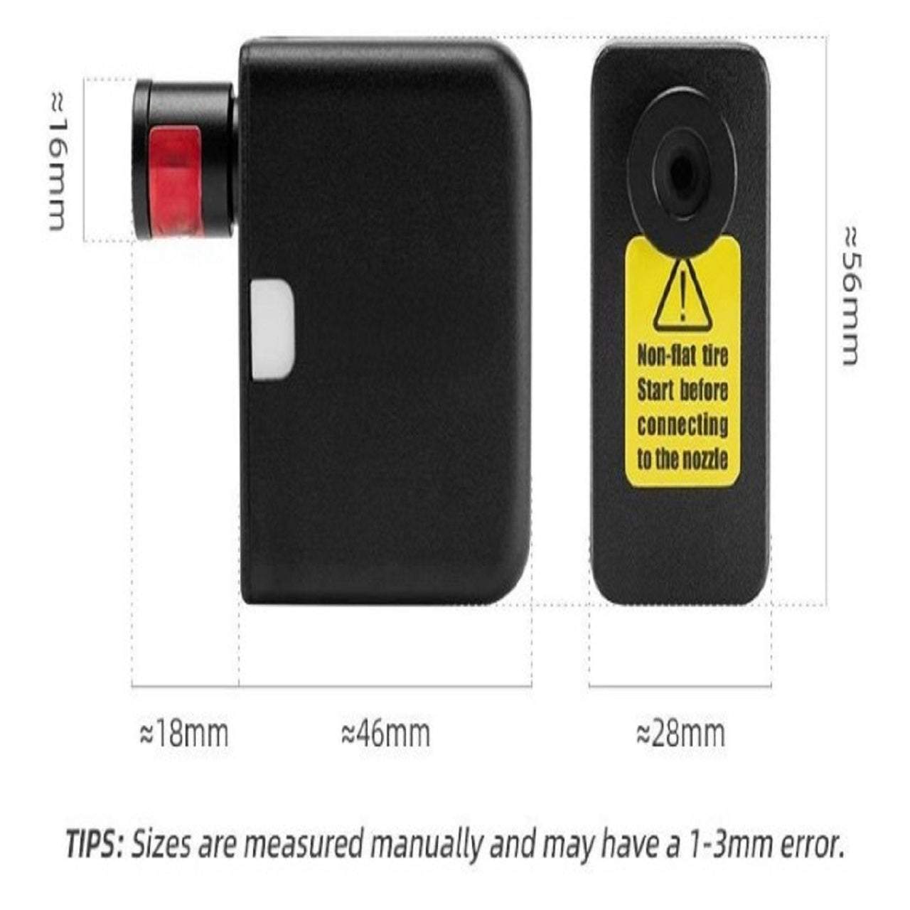 NexFlux Nano pumpe Type-C oppladbar Schrader/Presta