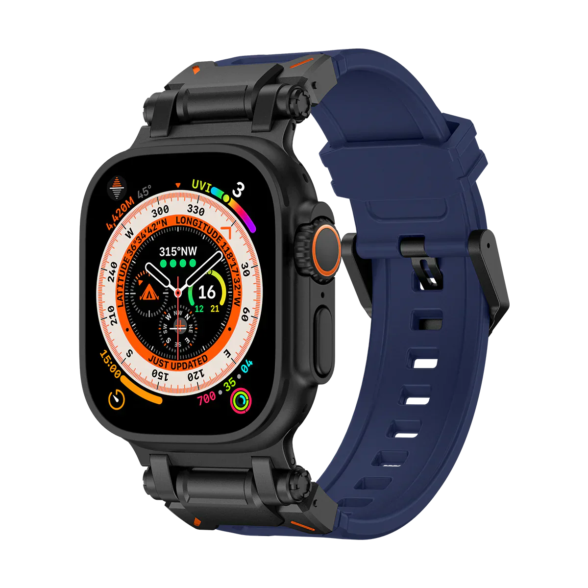 Meron titanium-hoved silikonearmbånd til Apple Watch | Petprovac