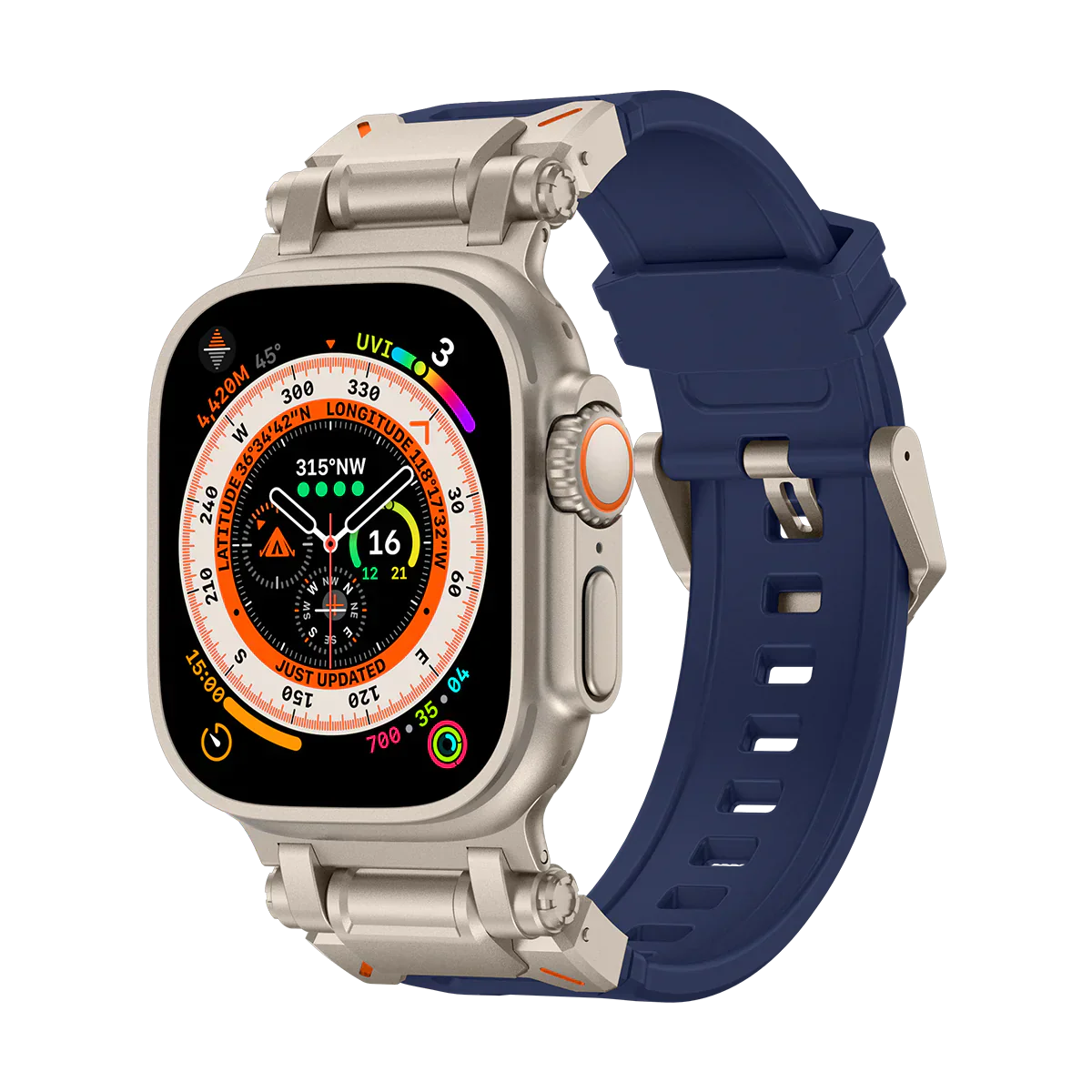 Meron titanium-hoved silikonearmbånd til Apple Watch | Petprovac