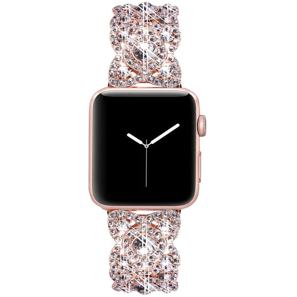 Petaluxe Blommig Metall Diamant Ring För Apple Watch