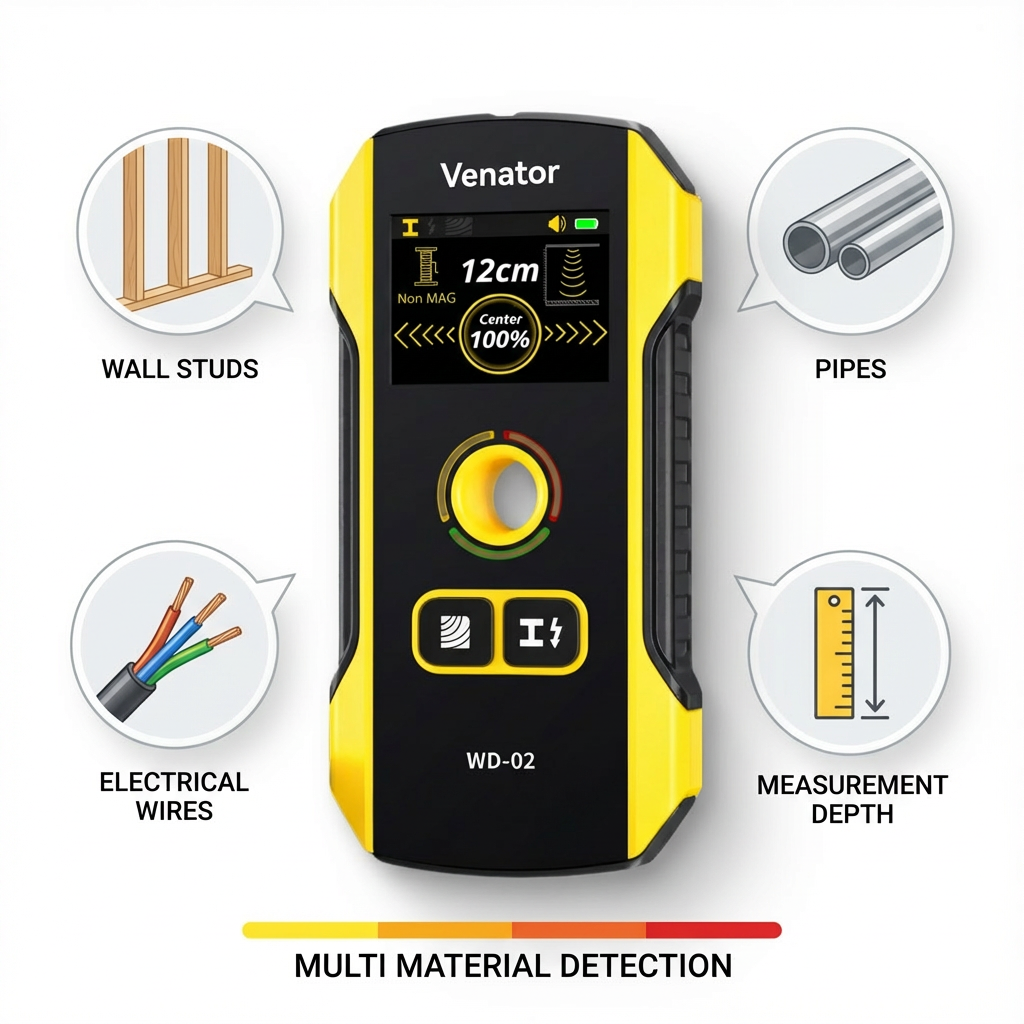 Advanced Wall Scanner for Stud, Metal & Live Wire Detection