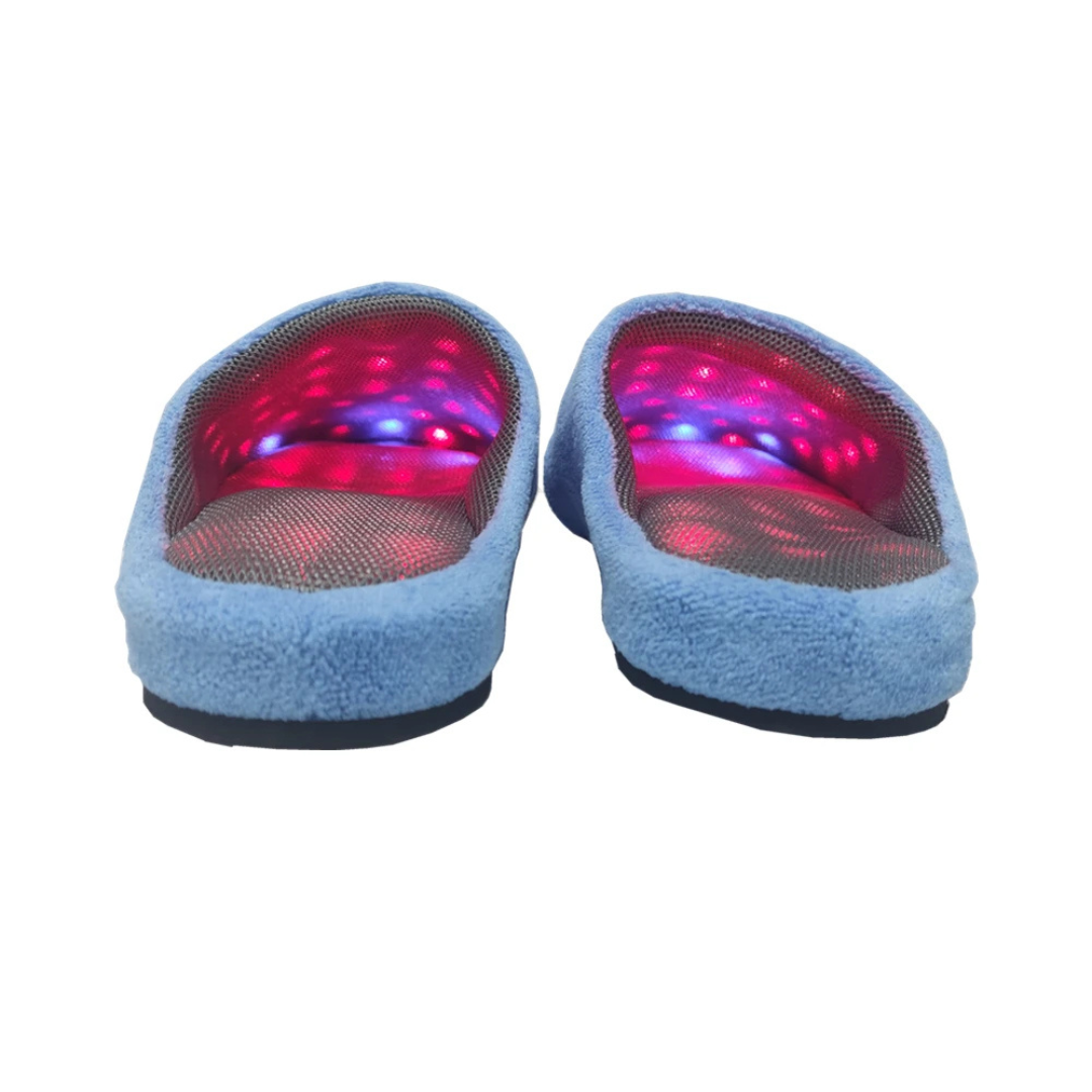 Footflex červené světelné pantofle na nohy pro úlevu od bolesti a pohodlí
