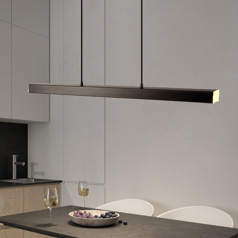 Nexis Lineaire Metalen LED Hanglamp in Zwart en Bruin