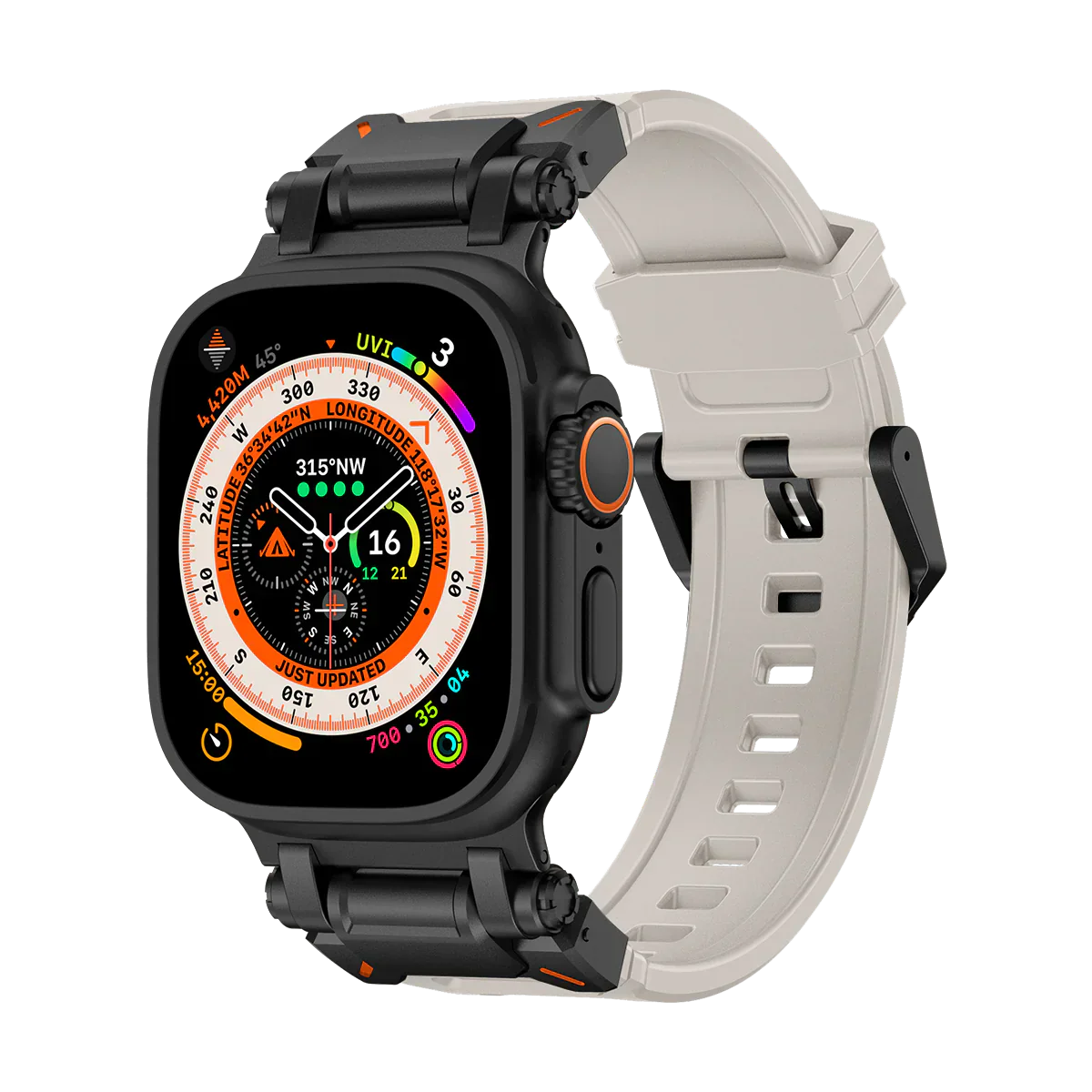 Meron titanium-hoved silikonearmbånd til Apple Watch | Petprovac