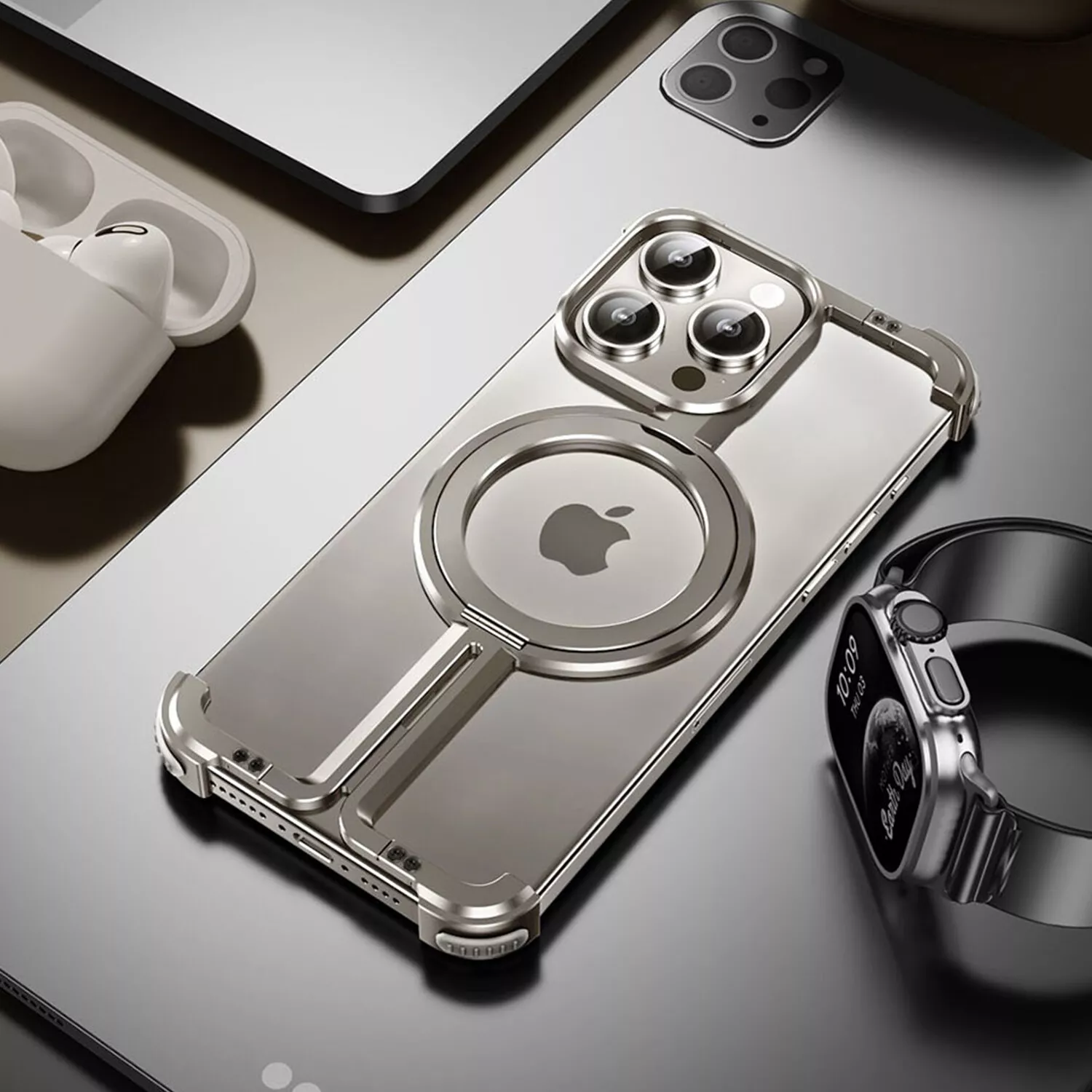 Quellio EvoBorder チタン製 MagSafe ケース for iPhone