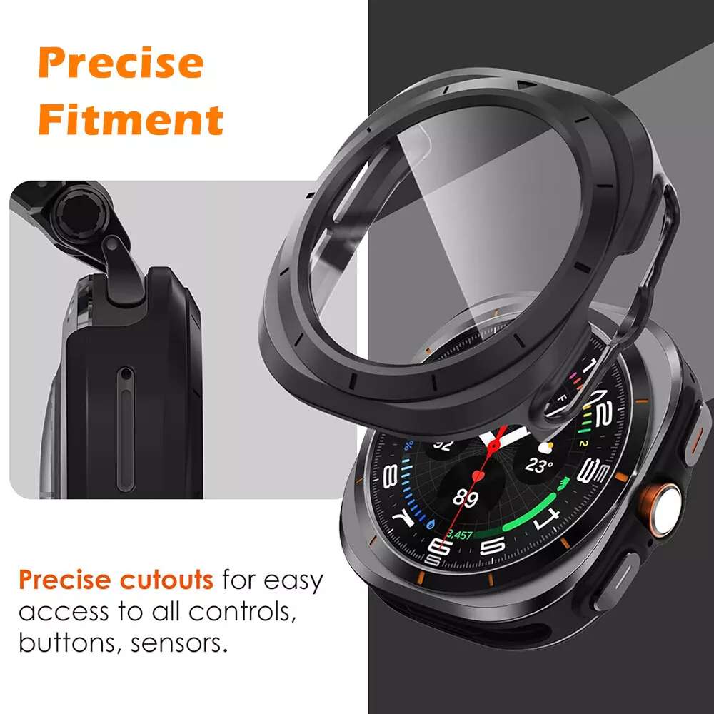 Orvalo フルカバー 超硬ケース と 強化ガラス for Samsung Galaxy Watch 47mm