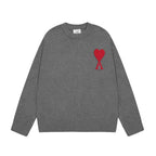 Pulover unisex Amitalie 100% lână cu inimă iconică