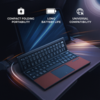 Tri-Fold Bluetooth Keyboard with Touchpad