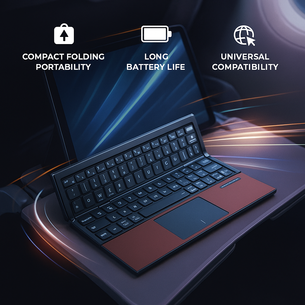 Tri-Fold Bluetooth Keyboard with Touchpad