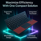 Tri-Fold Bluetooth Keyboard with Touchpad