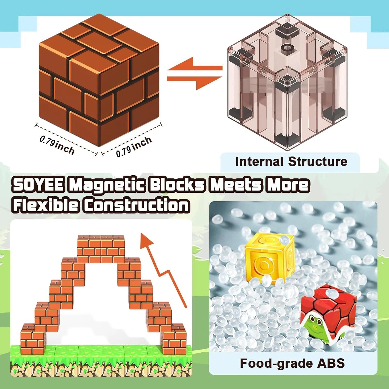 Set di Blocchi Magnetici STEM per Bambini Kit di Apprendimento Creativo