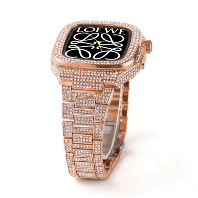 Carcasă și curea Aurielle Metal Crystal pentru Apple Watch 44/45mm