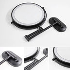 Rechargeable Magnifying Mirror Featuring LED for Makeup Enthusiasts in Black