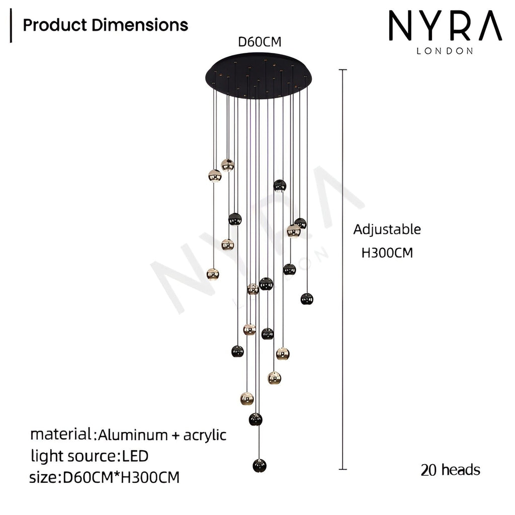 Avella Dråbeformet Glas Lysekrone
