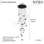 Avella Dråbeformet Glas Lysekrone