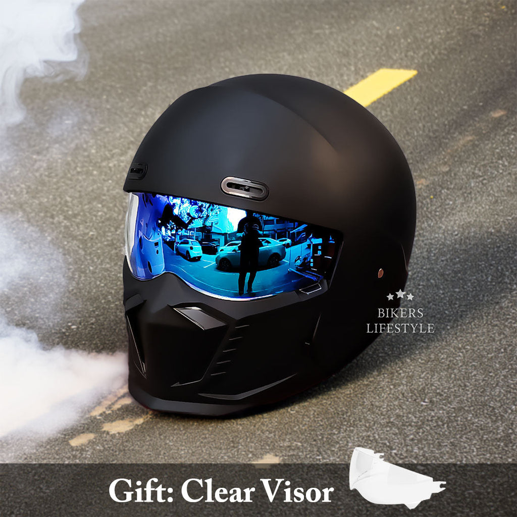 Kask Motocyklowy Retro z Przyciemnianą Przyłbicą Przeciwmgielną dla Kierowców Wszędzie