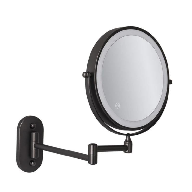 Rechargeable Magnifying Mirror Featuring LED for Makeup Enthusiasts in Black