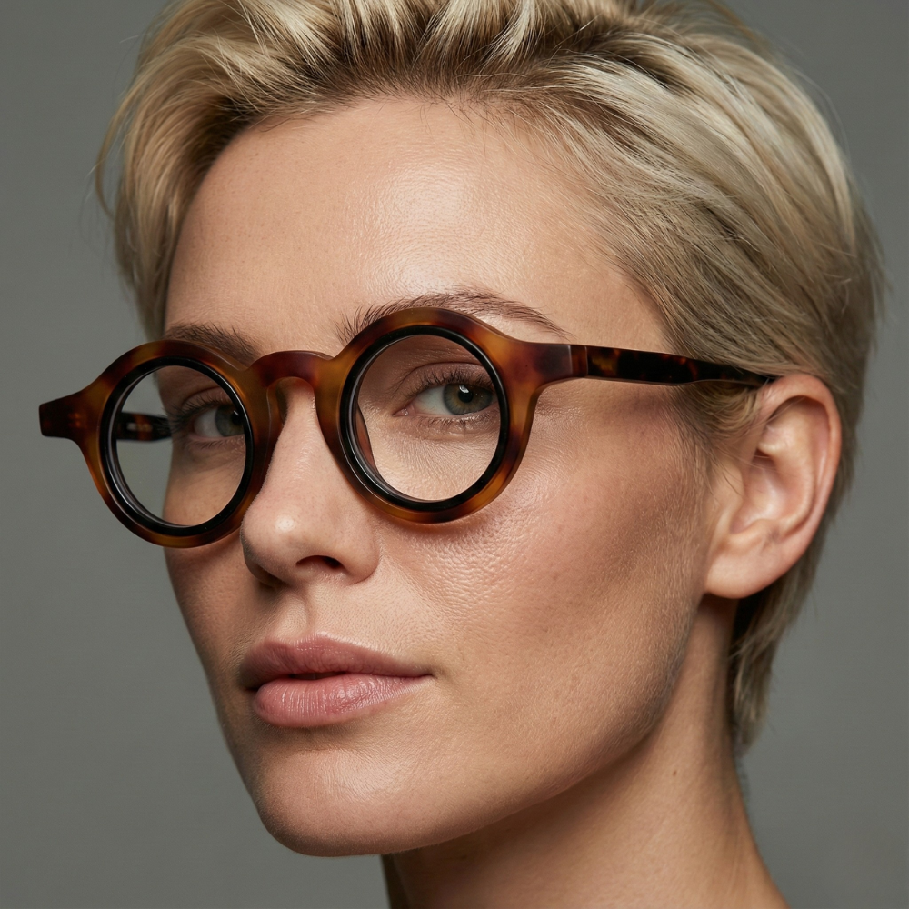 Trækulblå briller med blåt lysfilter til daglig brug