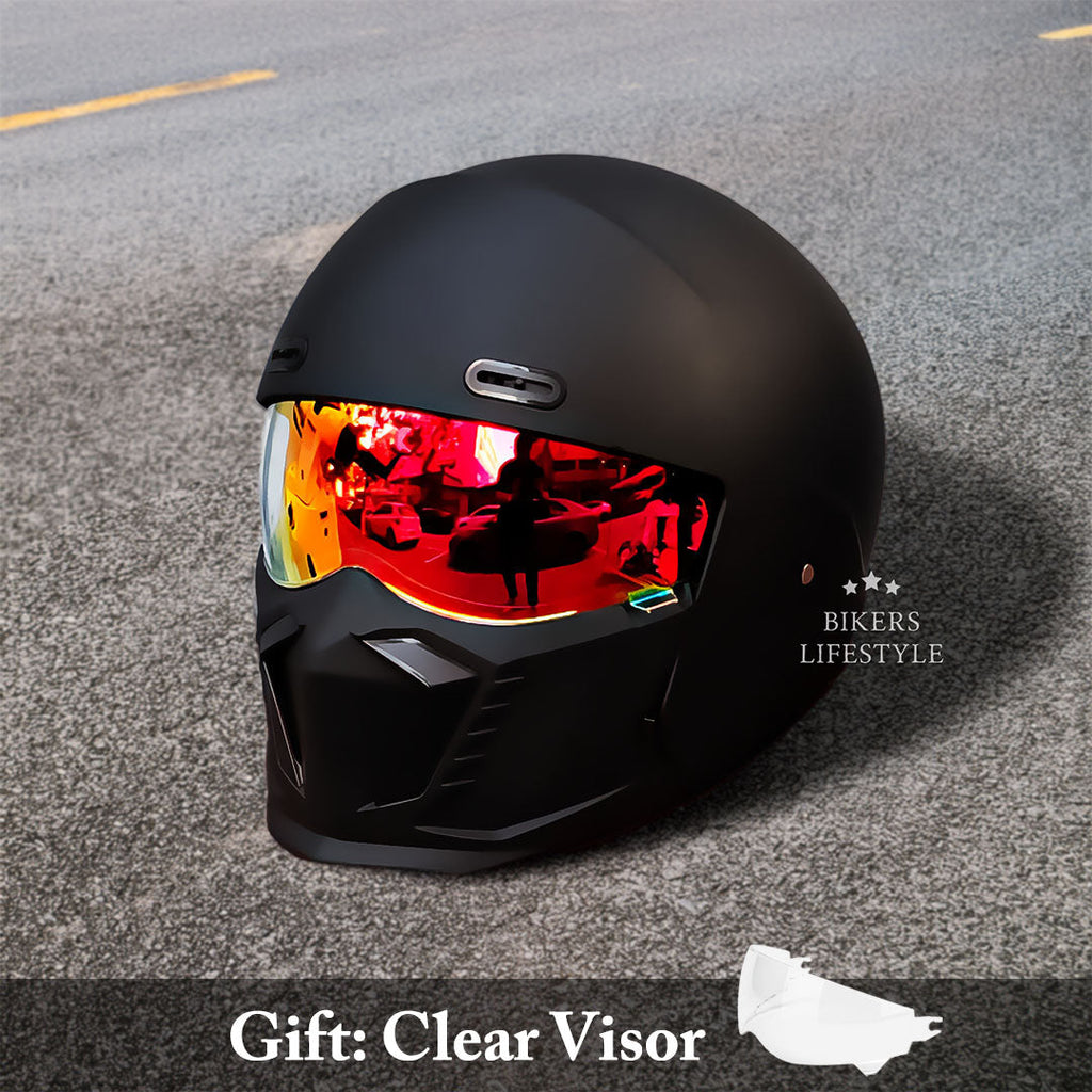 Kask Motocyklowy Retro z Przyciemnianą Przyłbicą Przeciwmgielną dla Kierowców Wszędzie