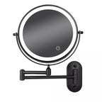 Rechargeable Magnifying Mirror Featuring LED for Makeup Enthusiasts in Black