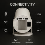 جهاز عرض ذكي | حوّل أي مساحة إلى سينما منزلية | جهاز عرض ذكي صغير محمول مع تطبيقات بث مدمجة