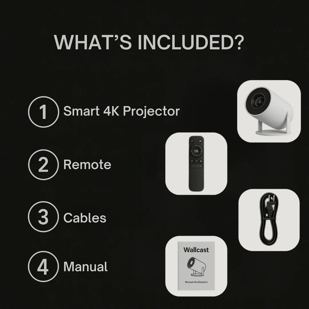 جهاز عرض ذكي | حوّل أي مساحة إلى سينما منزلية | جهاز عرض ذكي صغير محمول مع تطبيقات بث مدمجة