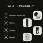 جهاز عرض ذكي | حوّل أي مساحة إلى سينما منزلية | جهاز عرض ذكي صغير محمول مع تطبيقات بث مدمجة