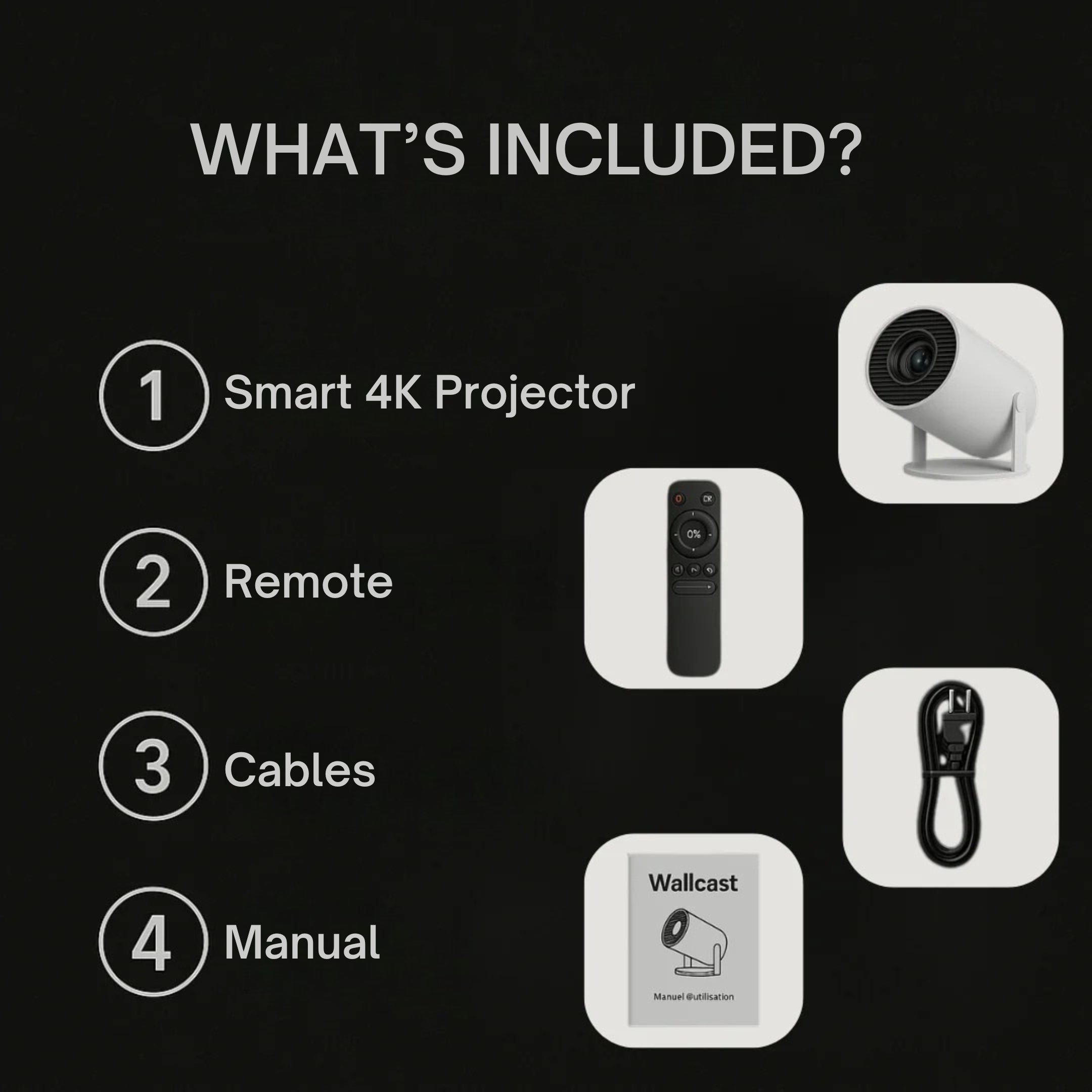 جهاز عرض ذكي | حوّل أي مساحة إلى سينما منزلية | جهاز عرض ذكي صغير محمول مع تطبيقات بث مدمجة