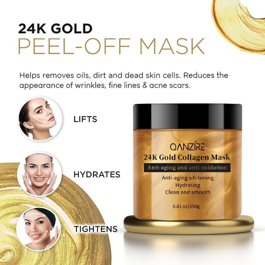 GoldLift 24K zpevňující a zvedací pleťová maska | 5minutová luxusní anti-aging péče