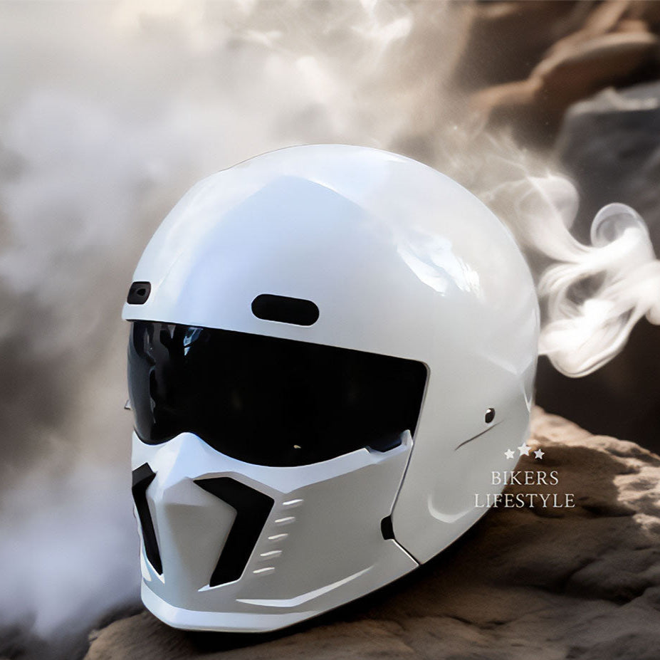 Retro pilotenhelm voor straatrijden met DOT- en ECE-goedkeuring en gevoerde voering