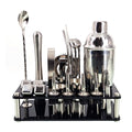 Set da bar professionale con shaker in acciaio inox e supporto per bartender casalinghi