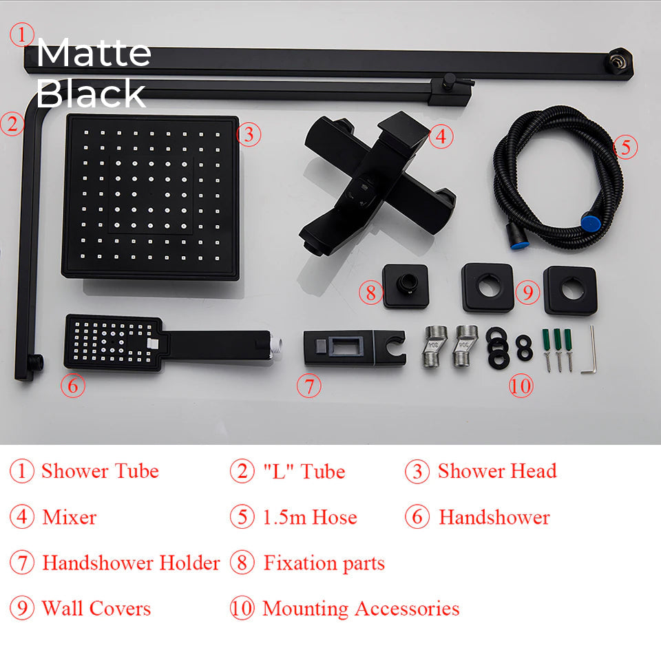 Nyra デュアルミキサーレインシャワーシステム ハンドヘルドスプレー付き 簡単取り付け