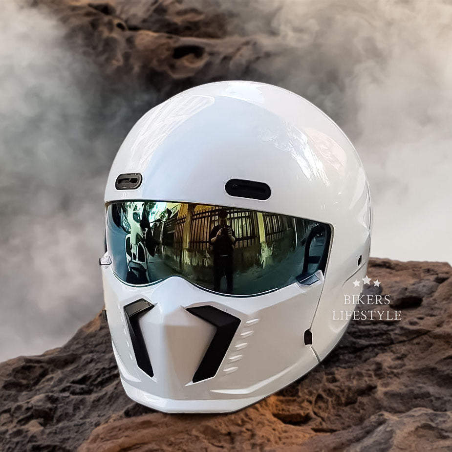 Retro pilotenhelm voor straatrijden met DOT- en ECE-goedkeuring en gevoerde voering