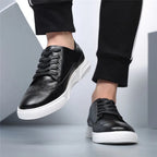 Leather Brogue Sneakers with Rubber Sole