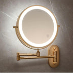 Luxeva Gold Wiederaufladbarer LED-Vergrößerungsspiegel für Badezimmer