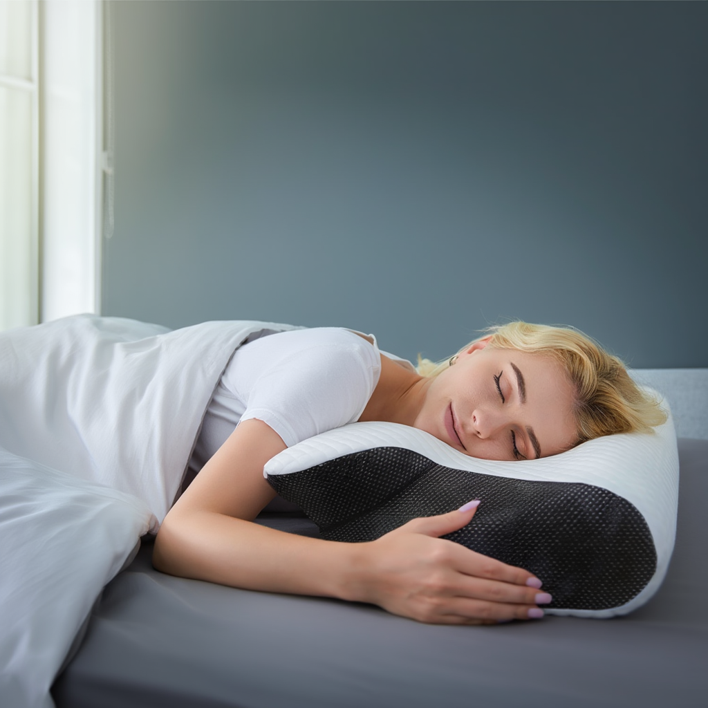 Orthopedic Contour Pillow With Memory Foam For Neck Support