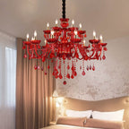 Aurelia Crimson Crystal Chandelier for Modern Living Rooms
