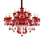 Aurelia Crimson Crystal Chandelier for Modern Living Rooms