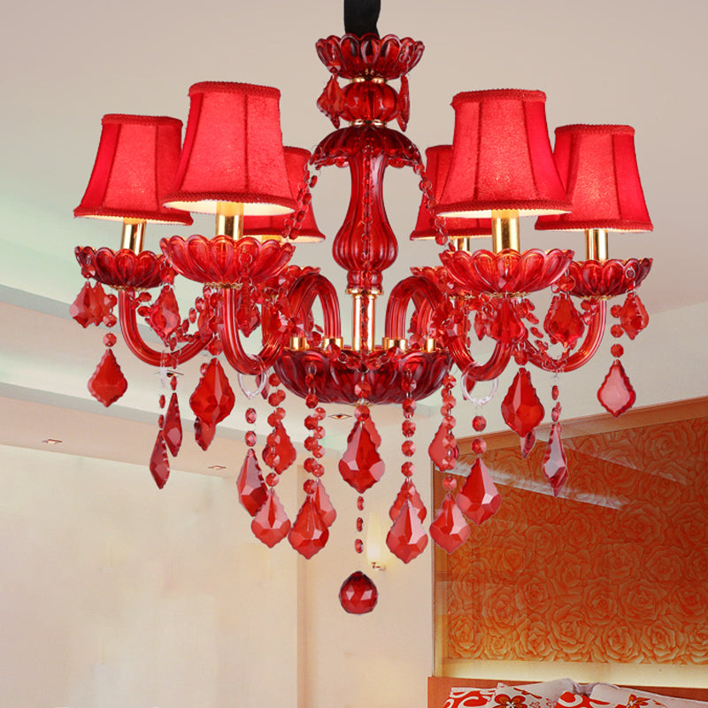 Aurelia Crimson Crystal Chandelier for Modern Living Rooms
