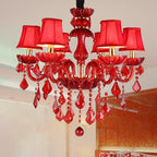 Aurelia Crimson Crystal Chandelier for Modern Living Rooms