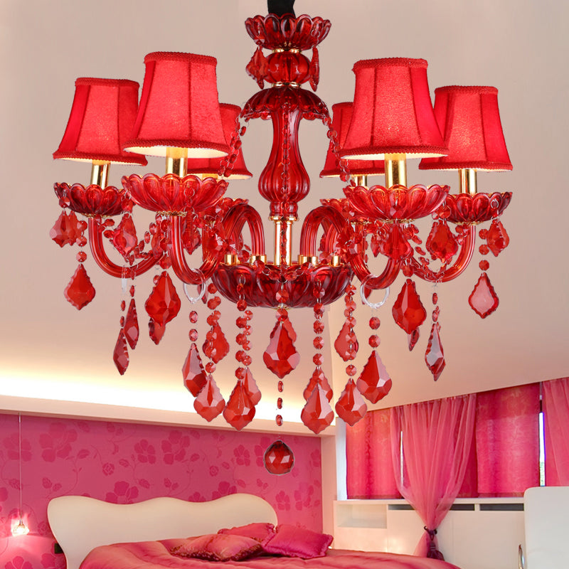 Aurelia Crimson Crystal Chandelier for Modern Living Rooms