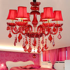 Aurelia Crimson Crystal Chandelier for Modern Living Rooms