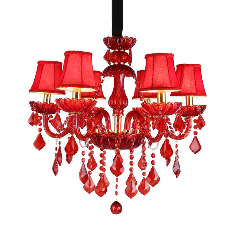 Aurelia Crimson Crystal Chandelier for Modern Living Rooms