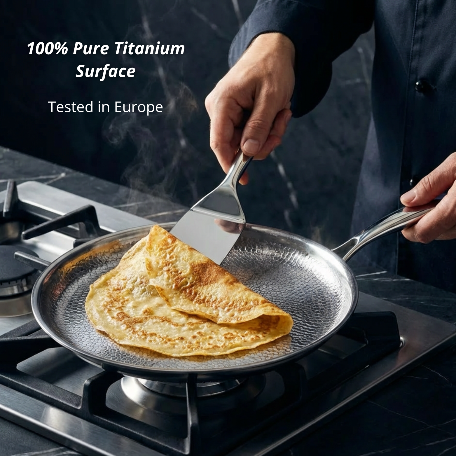 Pure Titanium Deep Frying Pan Uncoated Cookware For Everyday Use