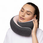 Memory Foam Travel Neck Pillow for Long Flights, Road Trips and Everyday Commutes