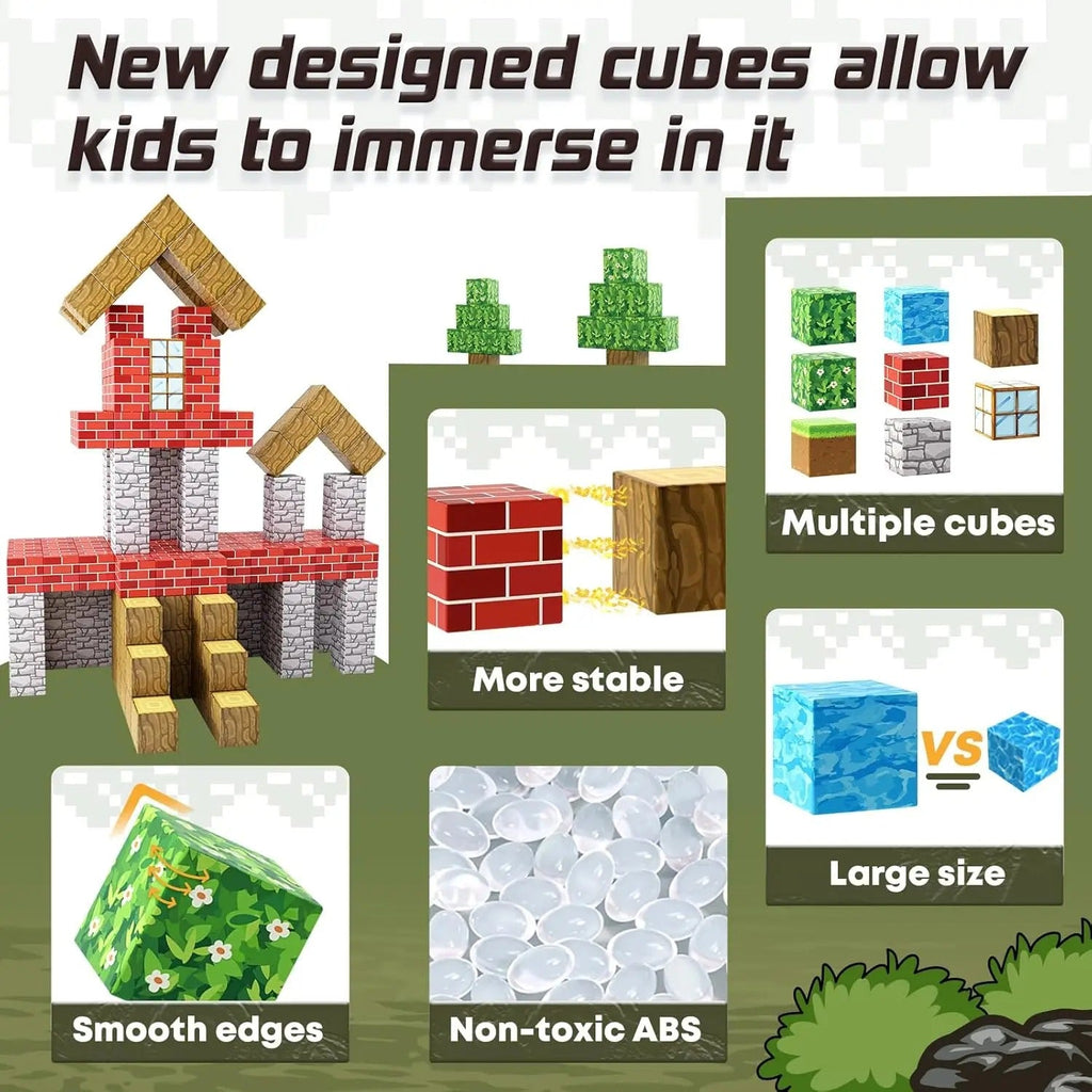 Set di Blocchi Magnetici STEM per Bambini Kit di Apprendimento Creativo