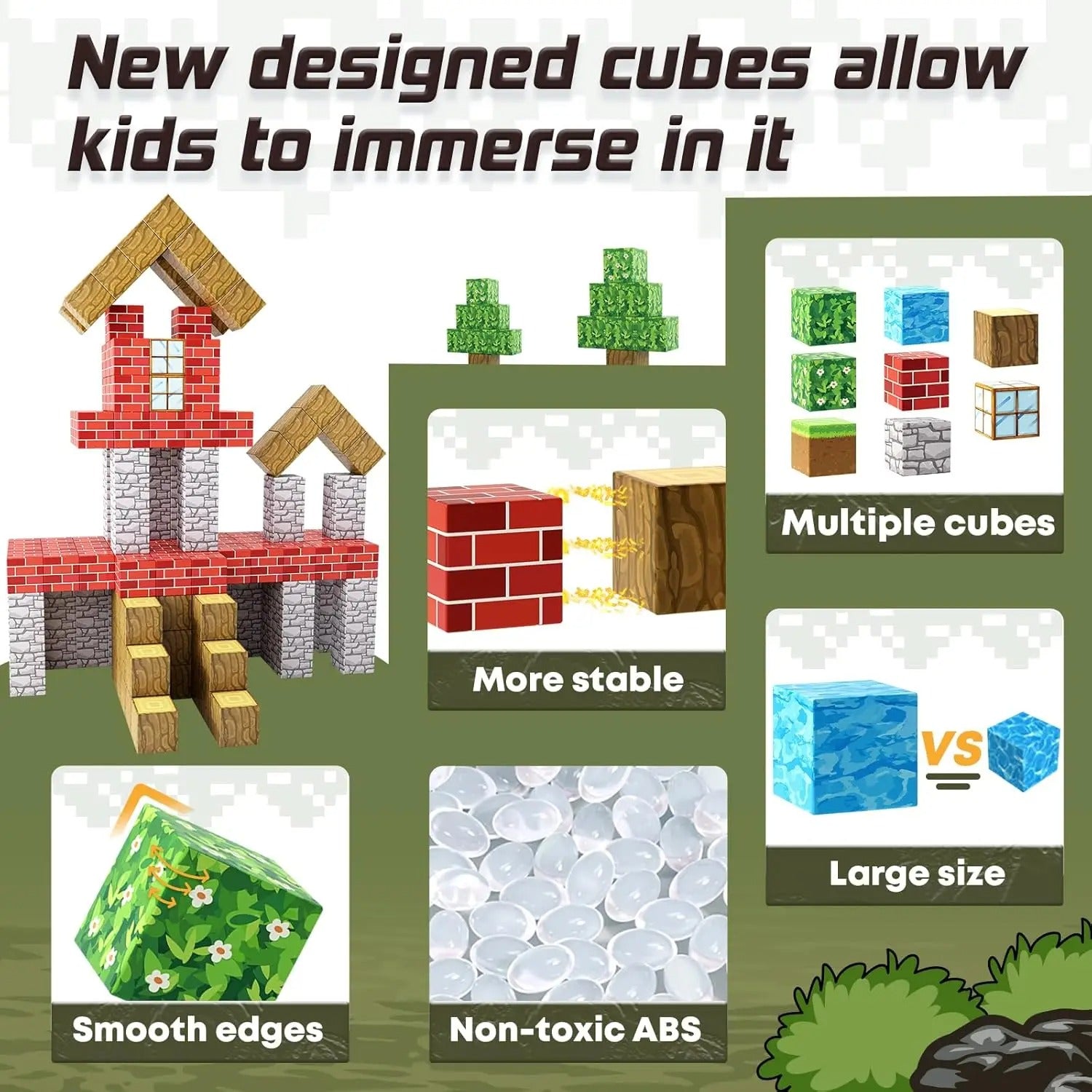 Set di Blocchi Magnetici STEM per Bambini Kit di Apprendimento Creativo