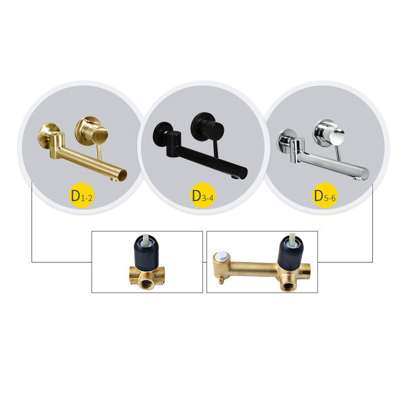 Alvora Round Wall-Mounted Bathroom Sink Faucet, Single Lever | Petprovac