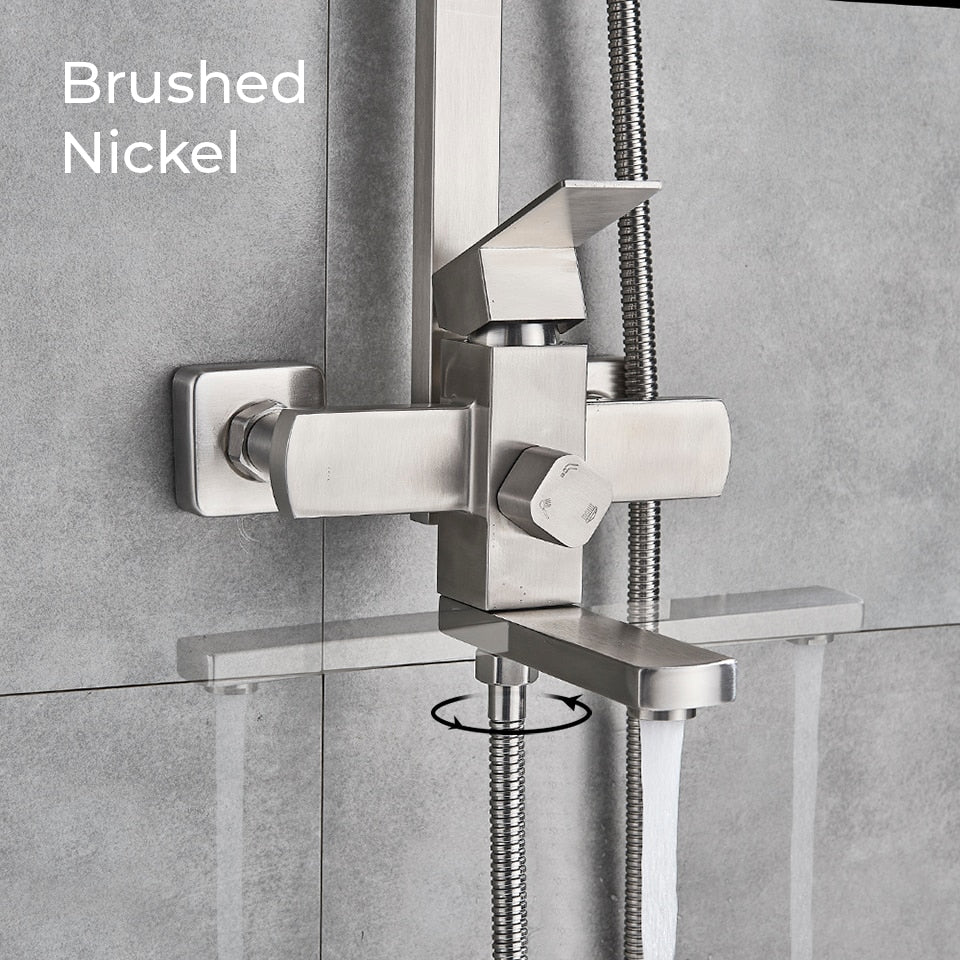 Nyra デュアルミキサーレインシャワーシステム ハンドヘルドスプレー付き 簡単取り付け